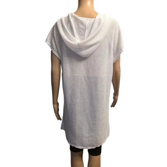 Jordan Taylor White Mesh Hooded Swim Cover-Up Size L - Picture 5 of 10